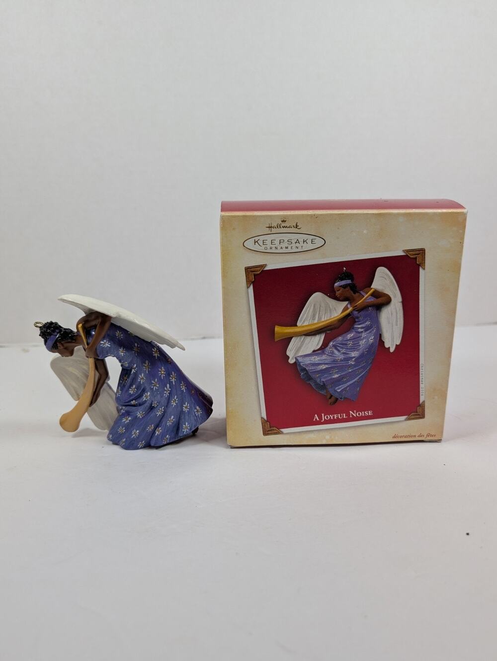 Hallmark Keepsake Ornament "A Joyful Noise" Angel Playing Horn African American